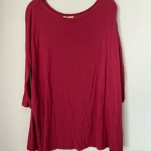 Piko red long soft shirt